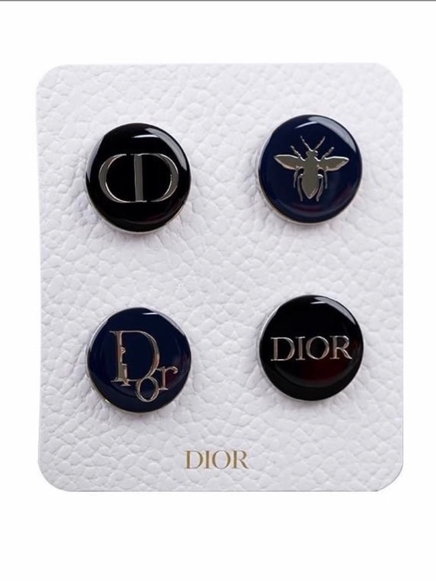 Dior Christian Dior Novelty Limited Pin Badge Set Of 4 Brooch Pins Dior Cd Bee